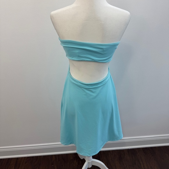 New Susana Monaco Dress Cutout Strapless Style size L Lake Blue - Picture 3 of 5